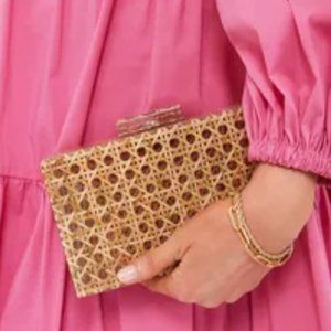 Rattan, Cane Acrylic Box Bag Evening Clutch Wedding Party Purses summer Wicker